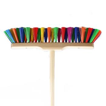 Besen Kunterbunt mit Stiel, Vorderansicht